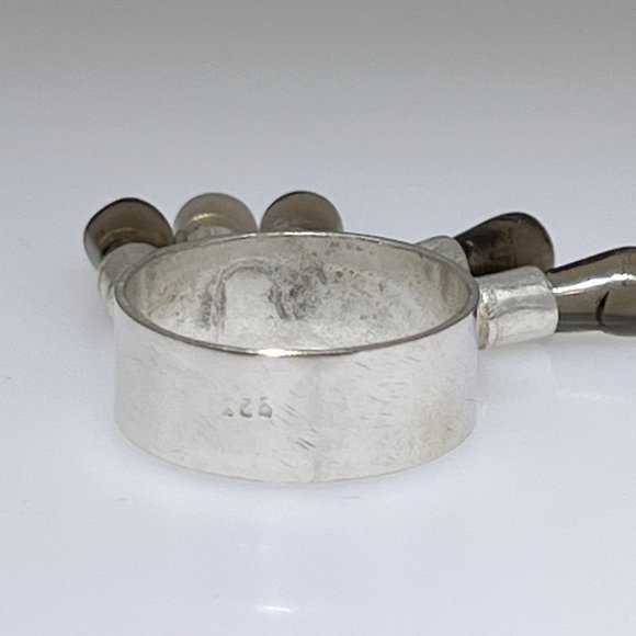 Gypsy Sterling Silver ring with Smoky Quartz beads, flipping fun, sz: 8.5 NWOT - Picture 4 of 8